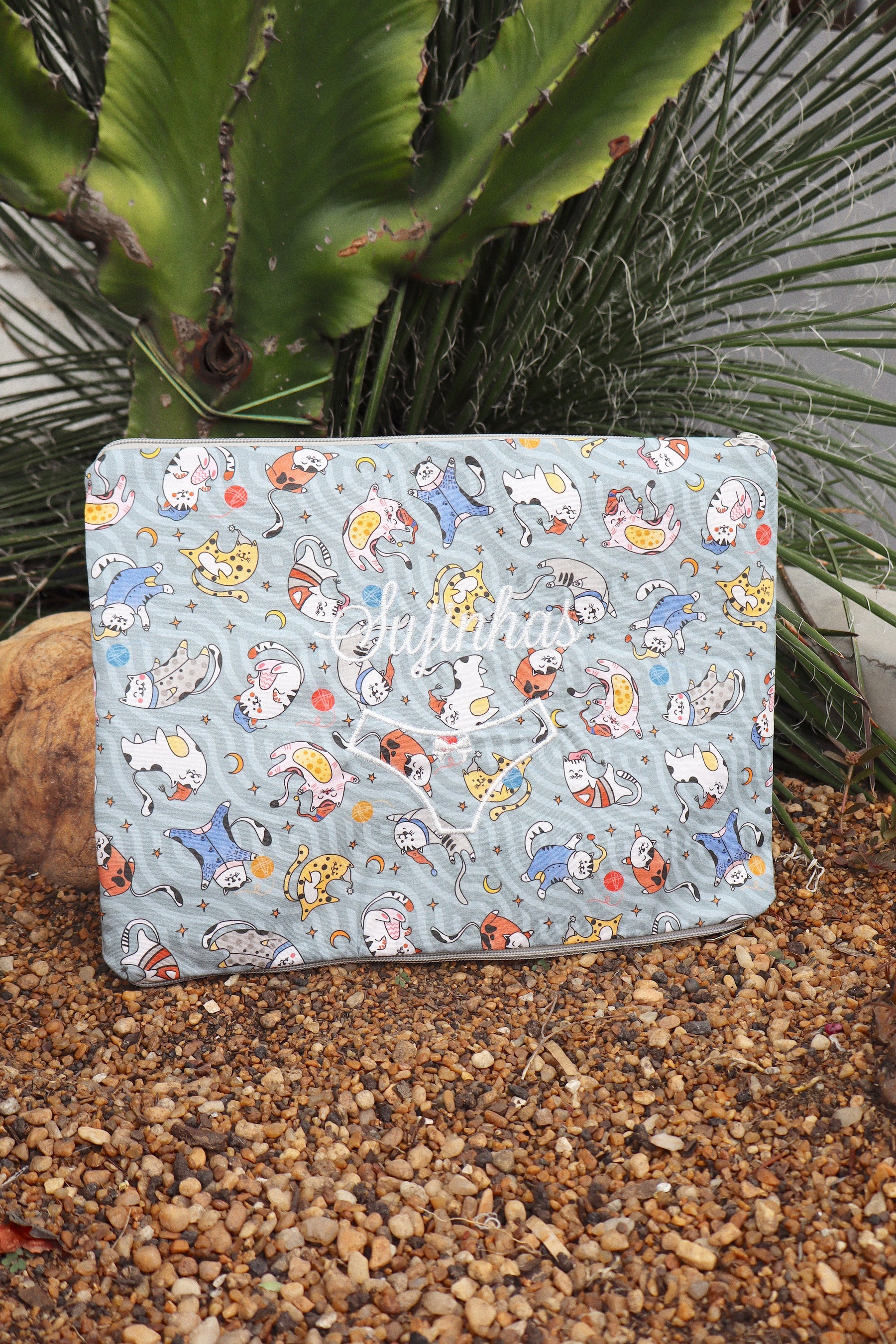 Necessaire Porta Calcinha Limpinha Sujinha G Gatos