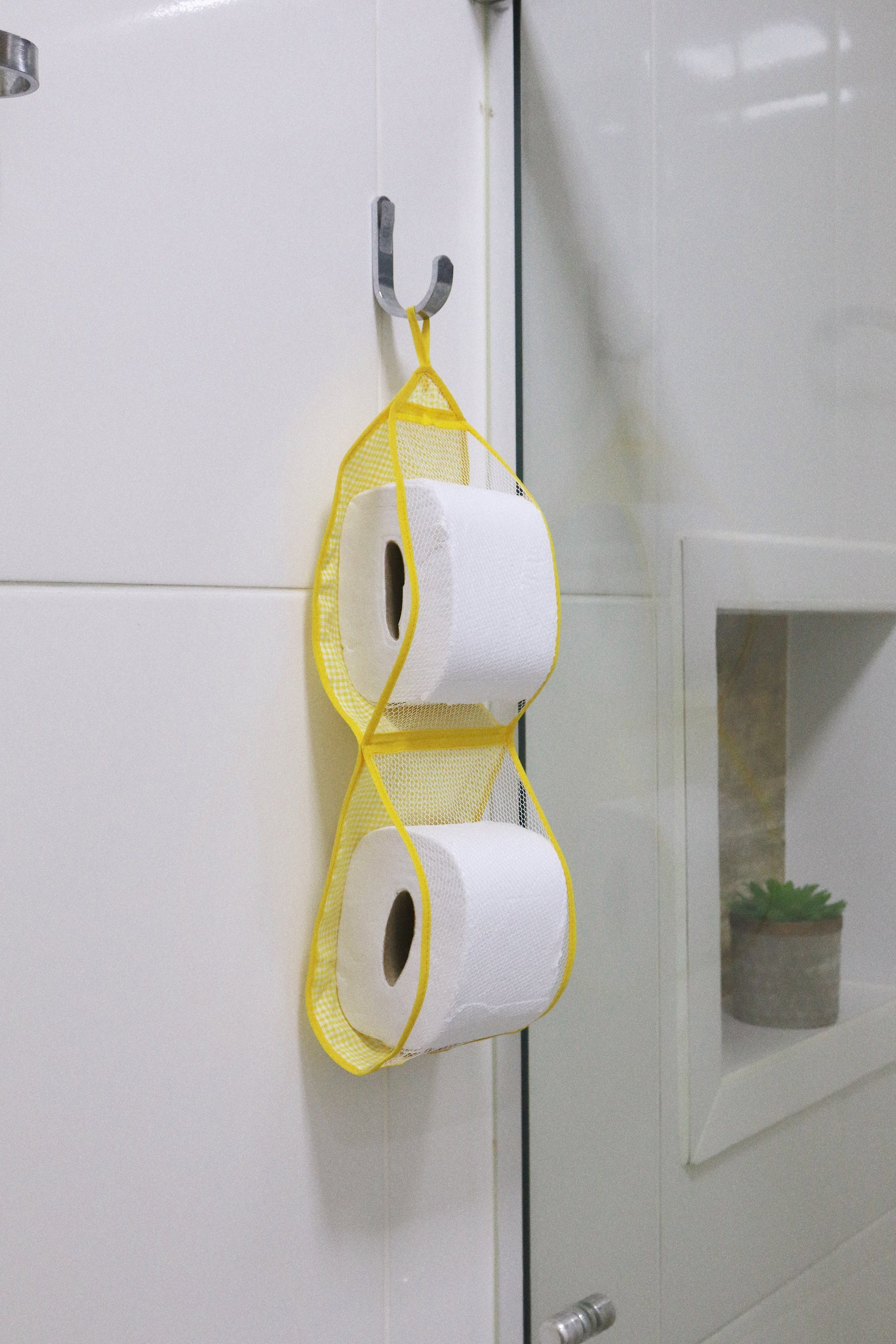 Porta Papel Higiênico 2 Lugares Tule Amarelo