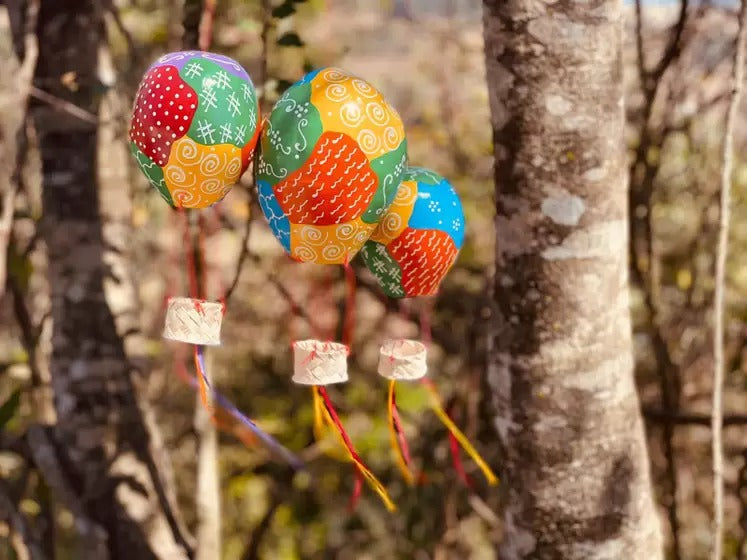 Móbile Balão em Cabaça Patchwork