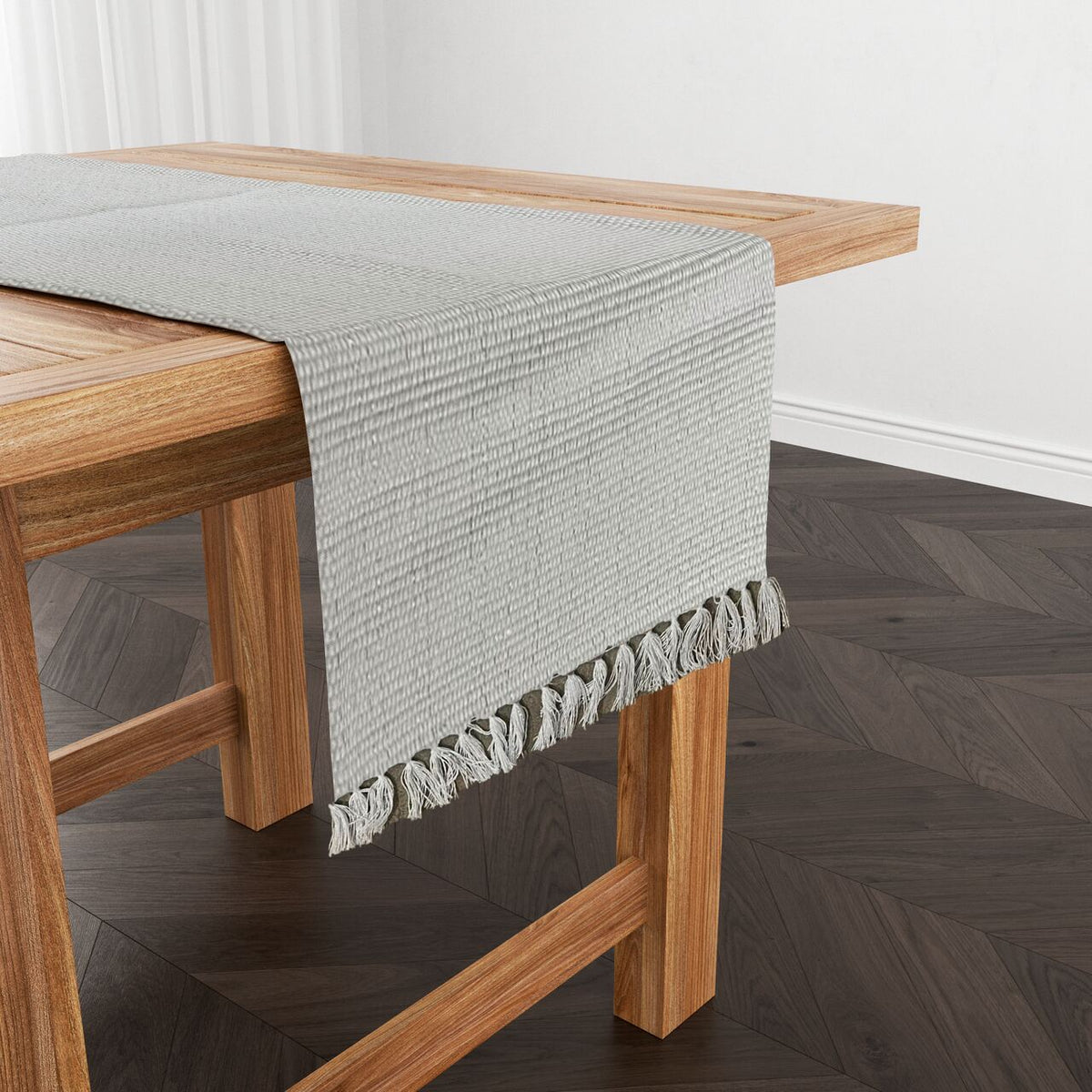 Caminho de Mesa Linha com Fio Lurex Branco 1,5m
