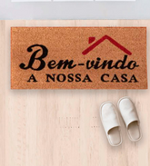 Tapete Bem Vindo Fibra de Coco Antiderrapante Bem Vindo a Nossa Casa