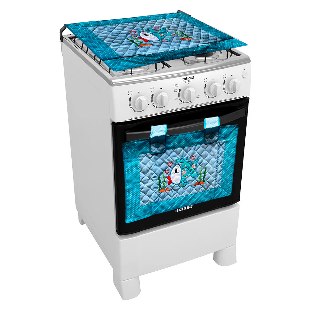 Kit Fogão E Forno Patchwork 4 Bocas