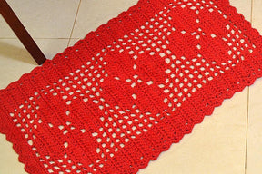 Par de Tapetes em Croch� Retangular Duo - Vermelho