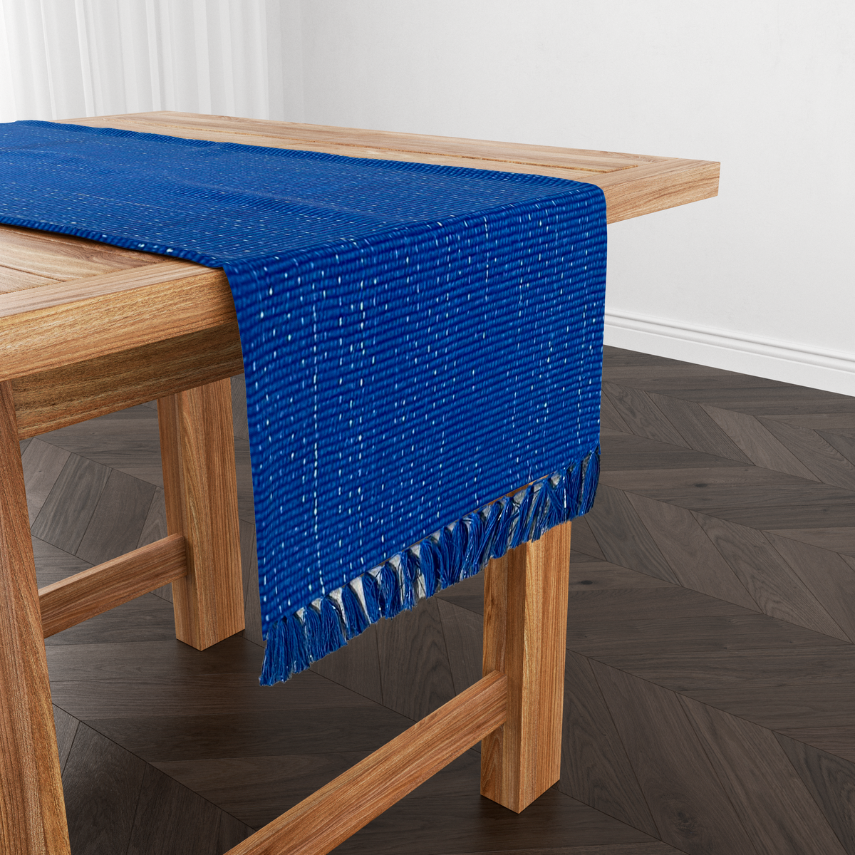 Caminho de Mesa Linha com Fio Lurex Azul 2,0m