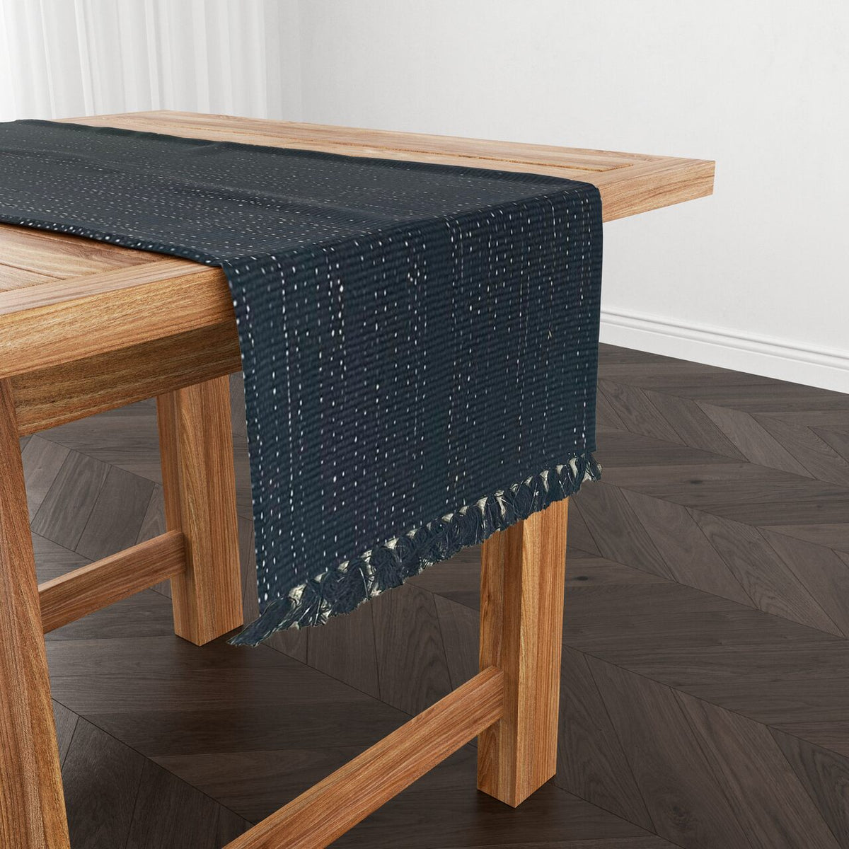 Caminho de Mesa Linha com Fio Lurex Preto 2,0m