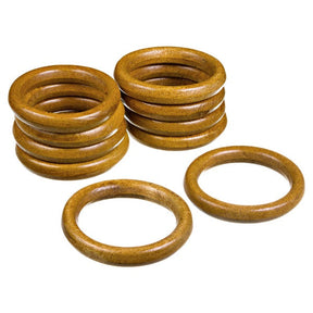 Pacote 100 Argolas Porta Guardanapo de Madeira 7cm Bege