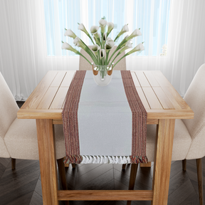 Caminho de Mesa Algodão Branco Listras 1,5m
