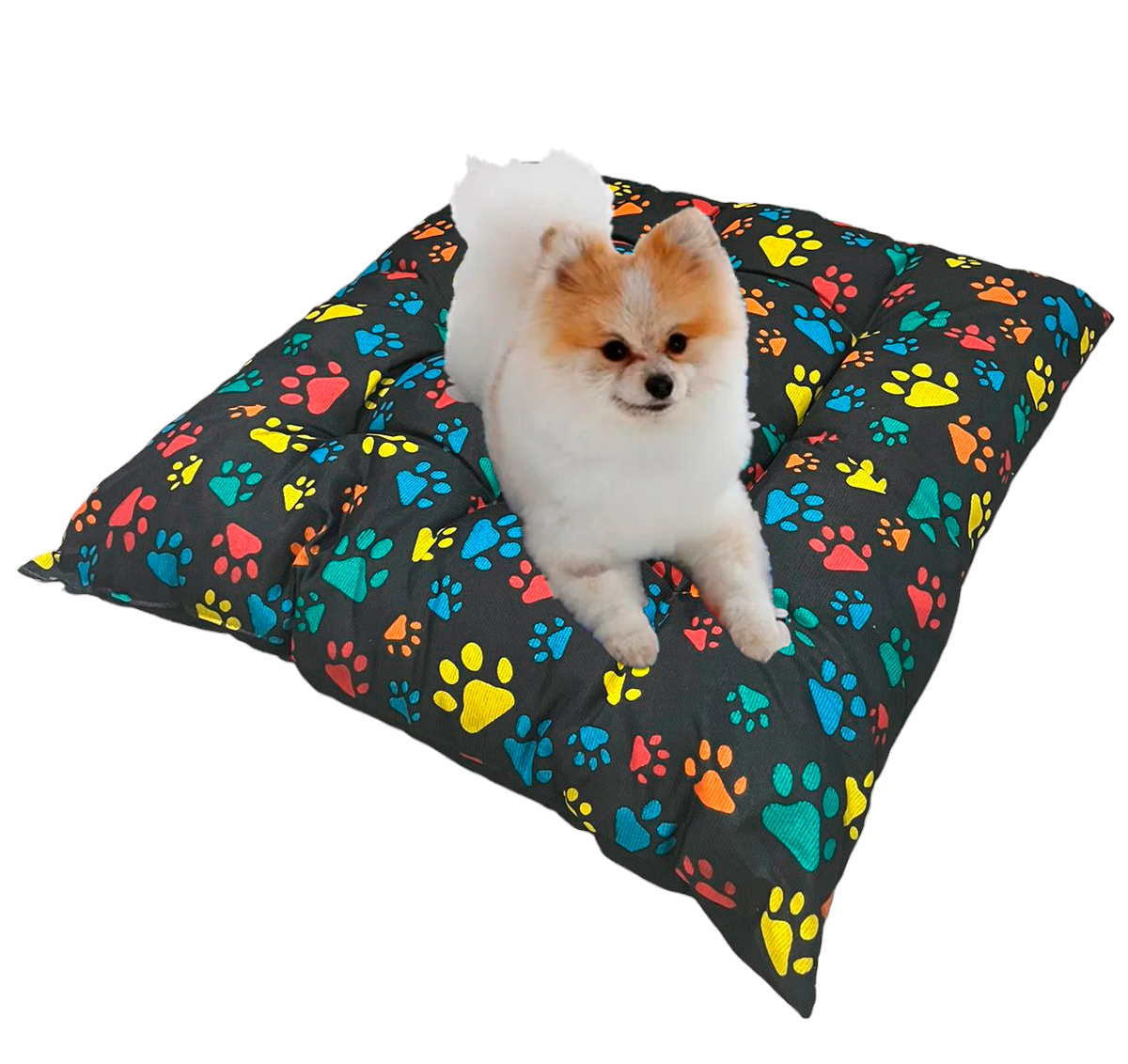 Almofada Cama Pet Patinhas Coloridas