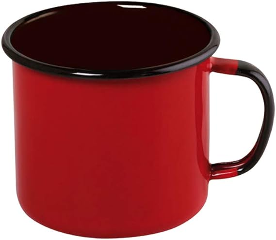 Caneca Esmaltada P Ágata MetalLouça Vermelha