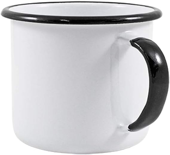 Caneca Esmaltada P Ágata MetalLouça Branca