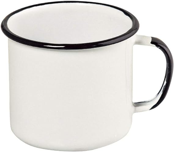 Caneca Esmaltada P Ágata MetalLouça Branca