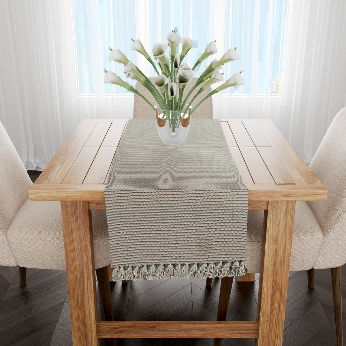 Caminho de Mesa Linha com Fio Lurex Cru 2,0m