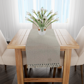 Caminho de Mesa Linha com Fio Lurex Cru 1,0m