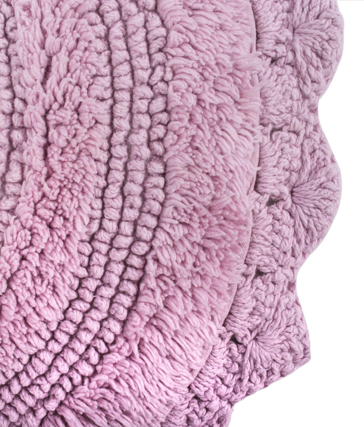 DII Coleção de crochê tapete de banho reversível, grande oval, 21x34, malva