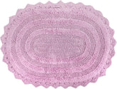 DII Coleção de crochê tapete de banho reversível, grande oval, 21x34, malva