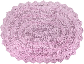 DII Coleção de crochê tapete de banho reversível, grande oval, 21x34, malva