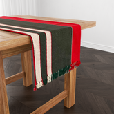 Caminho de Mesa Algodão Verde e Vermelho 1,0m