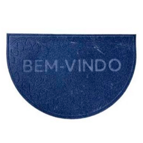 Capacho Bem Vindo Meia Lua Azul