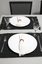 Par Lugar Americano Linha com Fio Lurex Preto