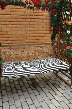 Almofada Futon Dupla Impermeável 1,10x0,50m Listrado Preto