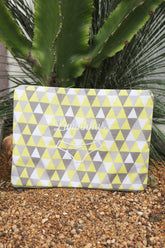 Necessaire Porta Calcinha Limpinha Sujinha G Amarelo e Cinza