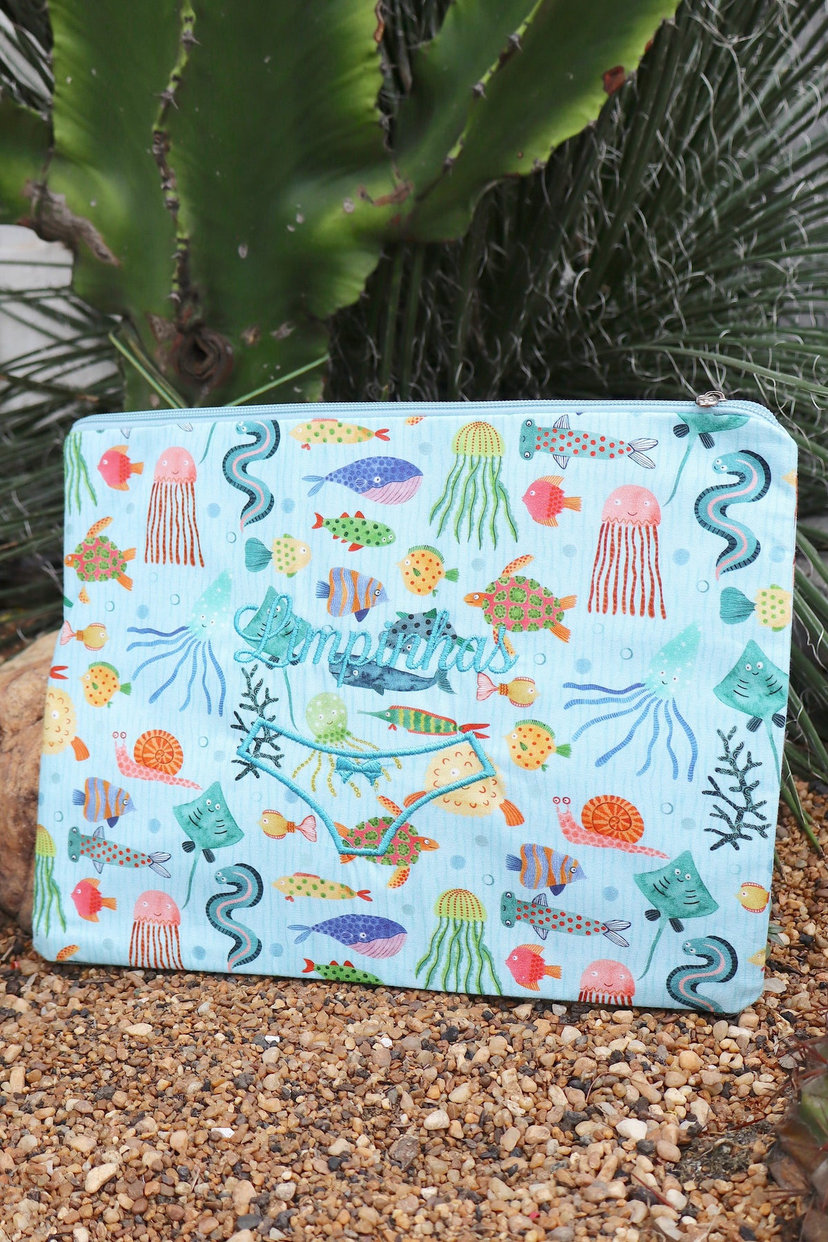 Necessaire Porta Calcinha Limpinha Sujinha G Fundo do Mar