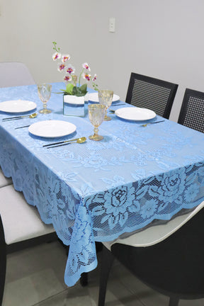 Toalha de Mesa Renda Azul 1,5mx2,2m