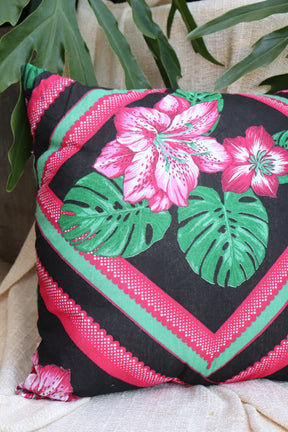 Capa de Almofada Chita Preta com Verde 65x65