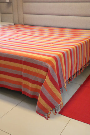 Colcha para Cama Queen 2,40x2,60m Artesanal Listrada Colorida