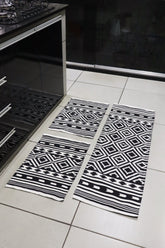 Jogo de Passadeira Algodão Indiano Dupla Face Preto