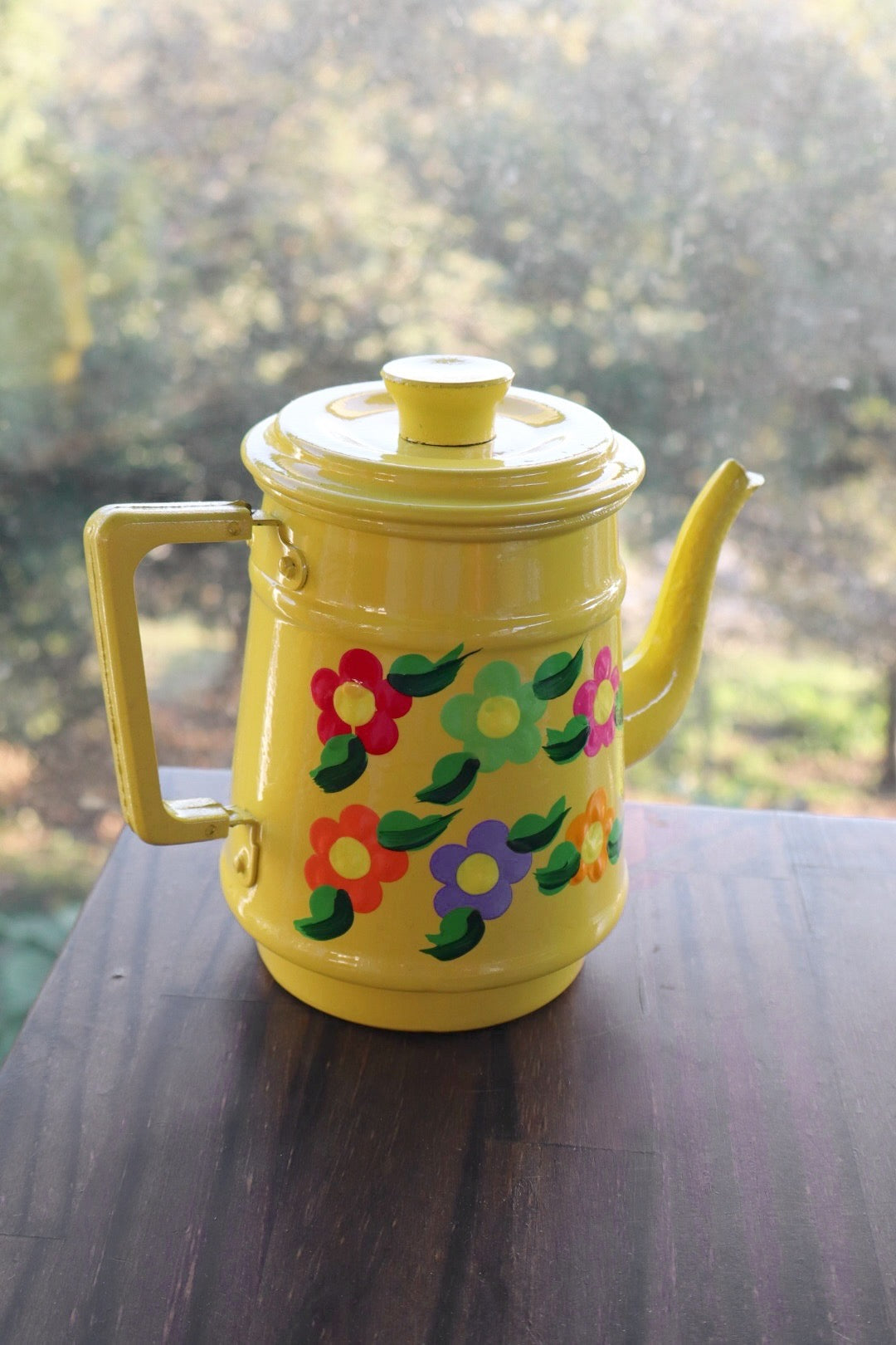Bule Alumínio Pintado Amarelo