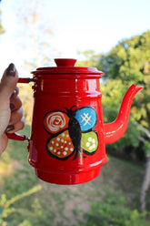 Bule Alumínio Pintado Vermelho