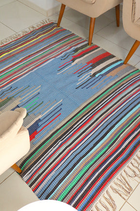 Tapete de Bico em Malha Azul 1,50x1,50m