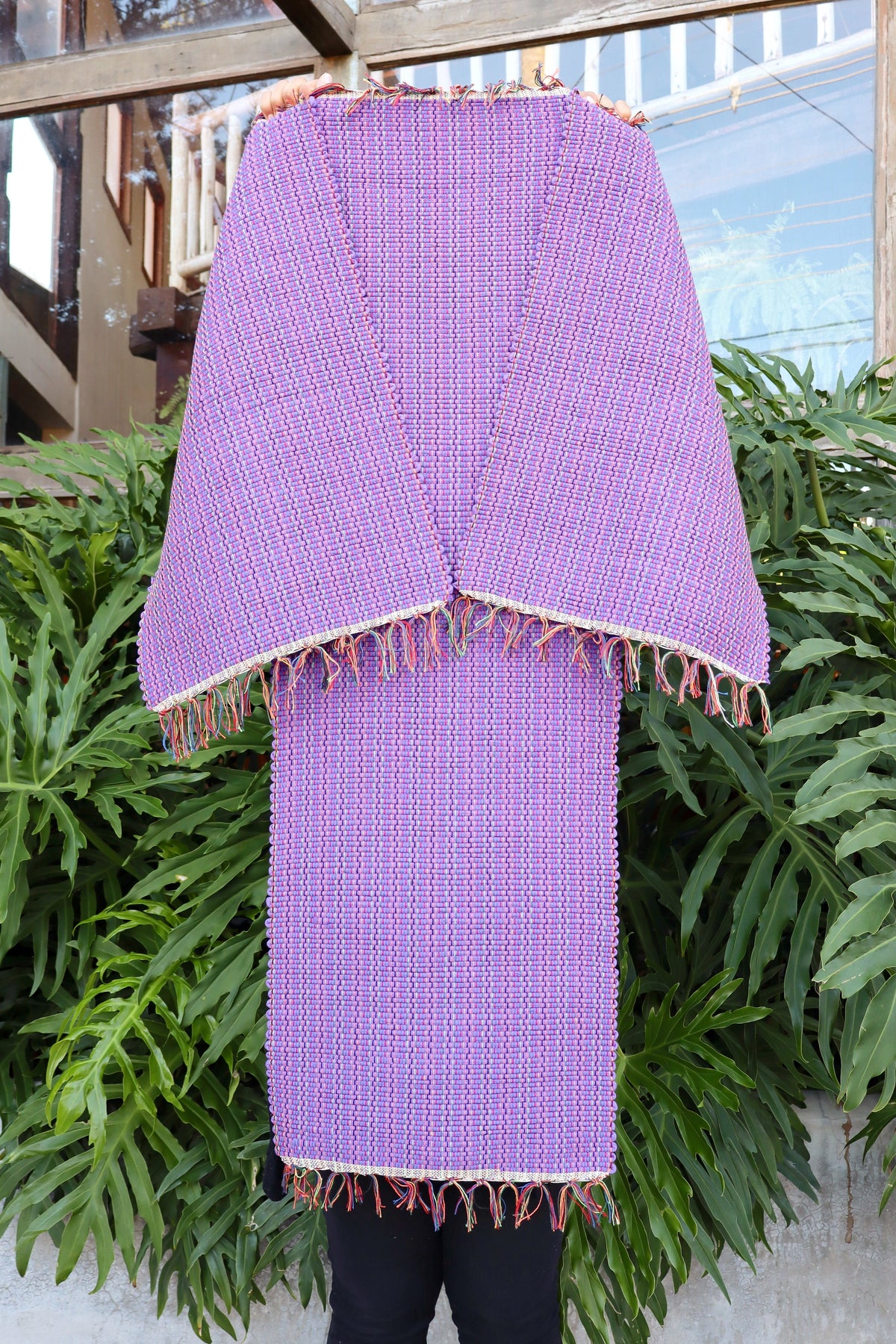 Jogo de Passadeira Malha com 3 Peças Roxo Mesclado Mini
