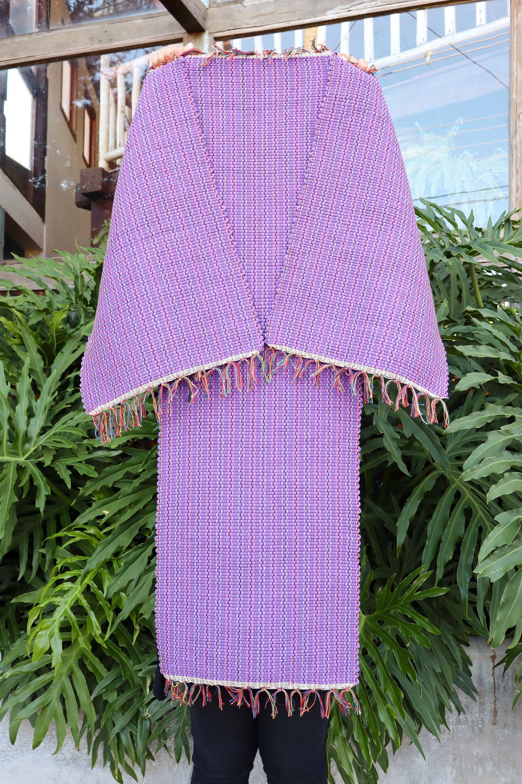 Jogo de Passadeira Malha com 3 Peças Roxo Mesclado Mini