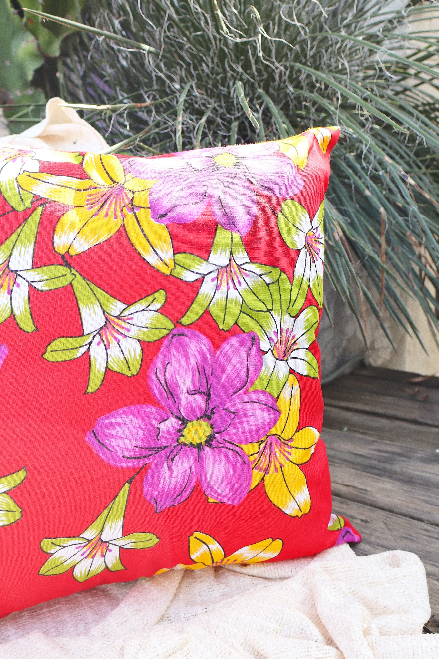 Capa de Almofada Chita Vermelha 65x65