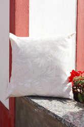 Capa de Almofada Impermeável Belize Folhas Bege Claro 65x65