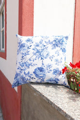 Capa de Almofada Impermeável Belize Floral Azul 65x65