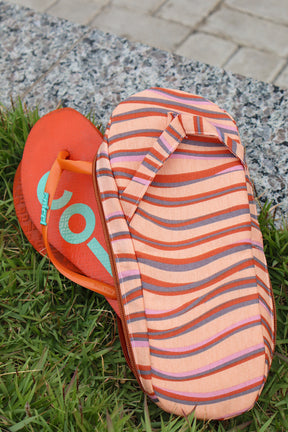 Necessaire Porta Chinelos Listrado Laranja