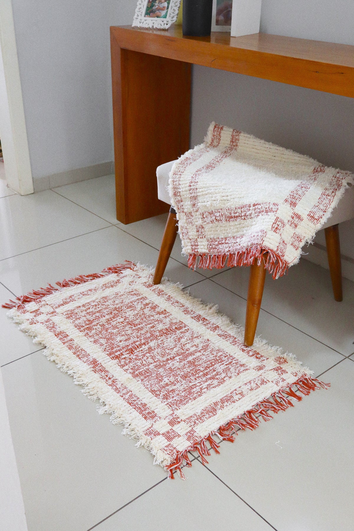 Tapete Algodão Felpudo Dupla Face Terra 50x80cm