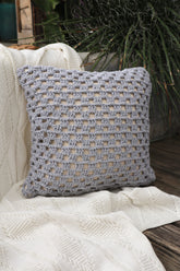 Capa de Almofada Boho Trançada Crochê Cinza EST002 45x45