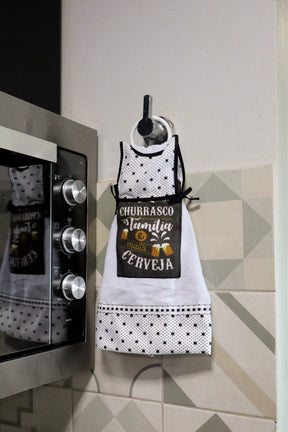 Bate Mão Algodão Argola Churrasco, Família e Muita Cerveja