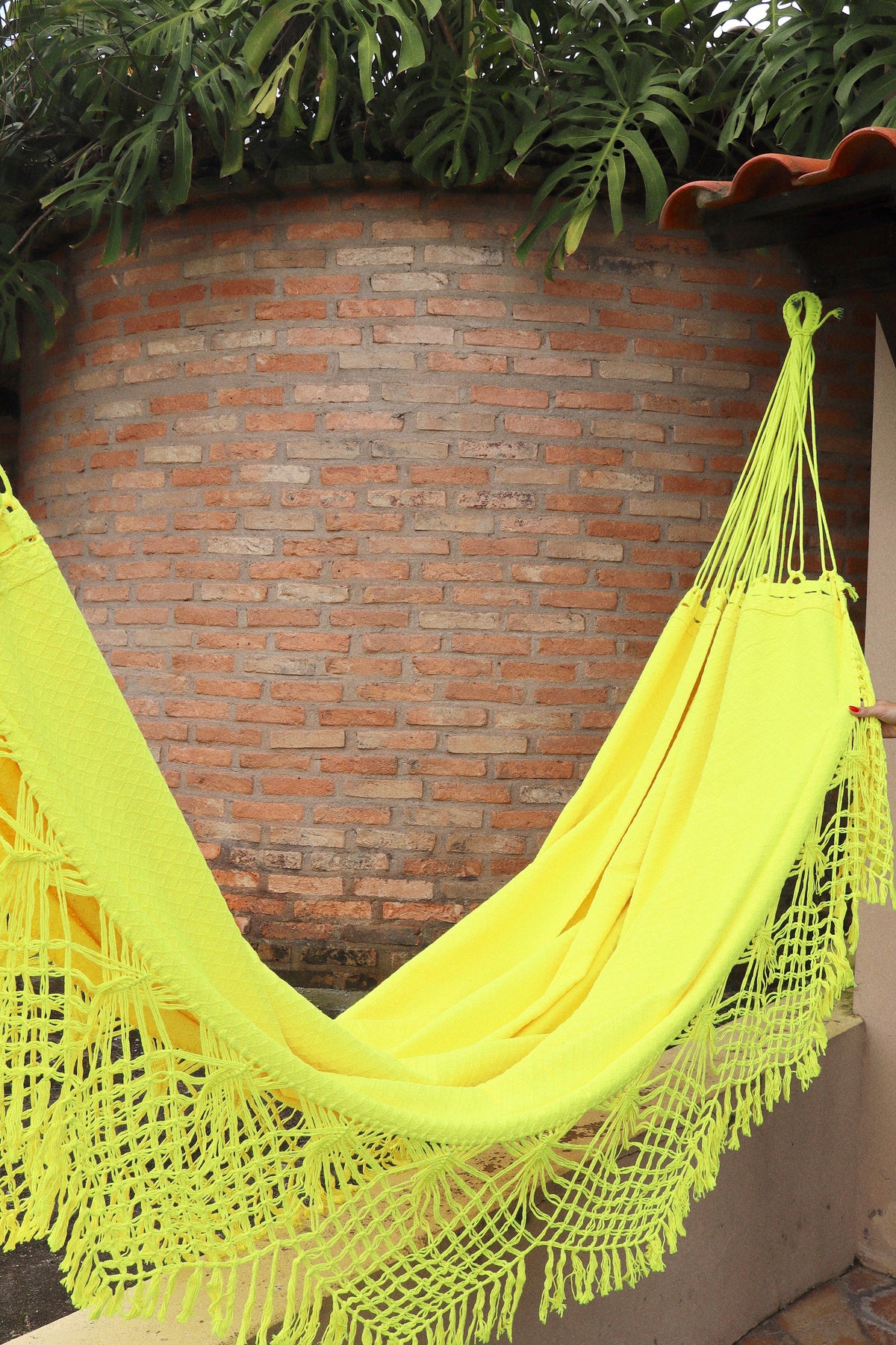 Rede De Descanso Casal Macramê Bucho De Boi Neon