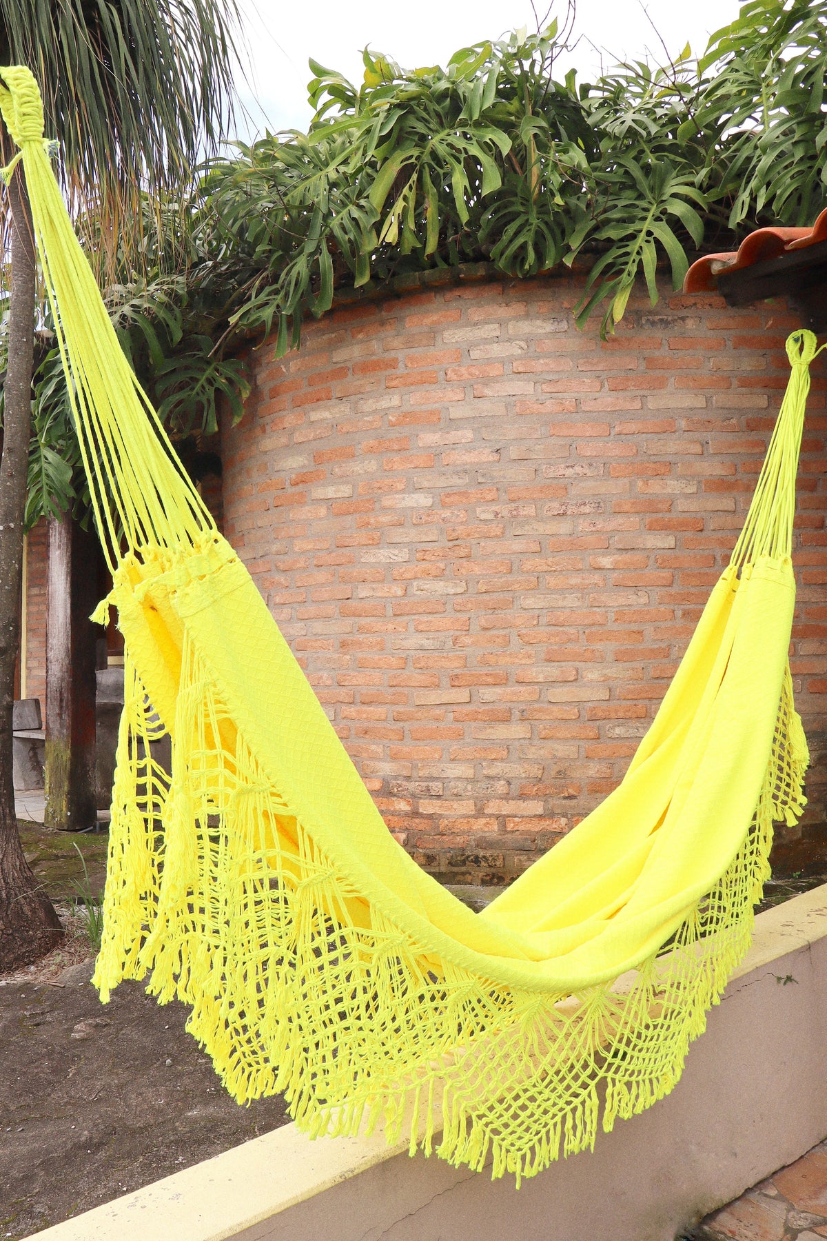 Rede De Descanso Casal Macramê Bucho De Boi Neon