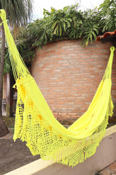 Rede De Descanso Casal Macramê Bucho De Boi Neon