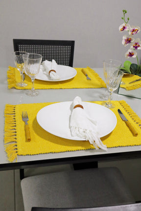 Par Lugar Americano Linha com Fio Lurex Amarelo