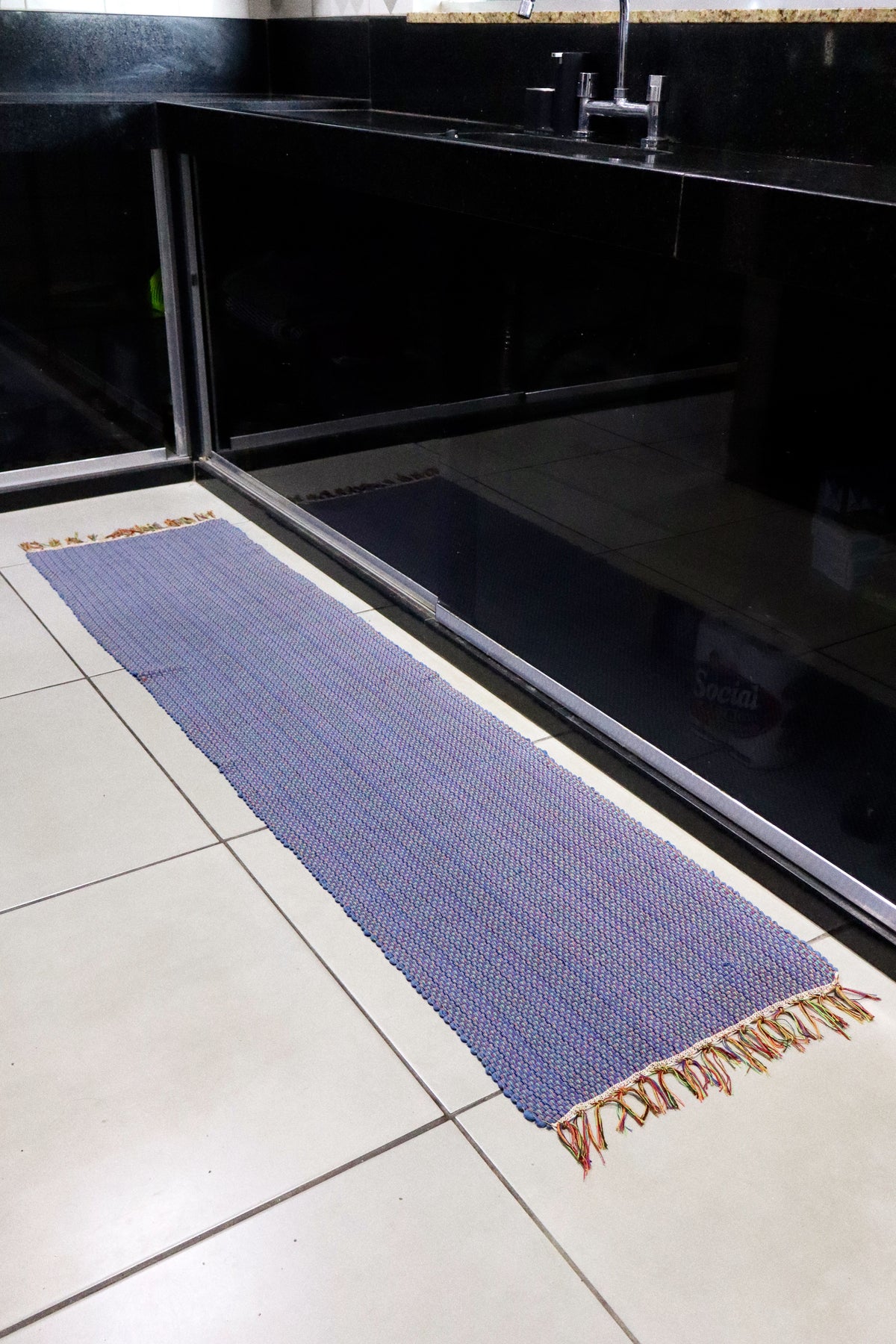Passadeira em Malha Azul 2,5m