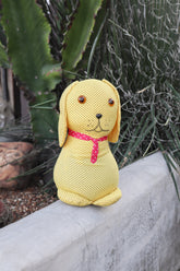 Peso de Porta Cachorro Sentado Poá Amarelo