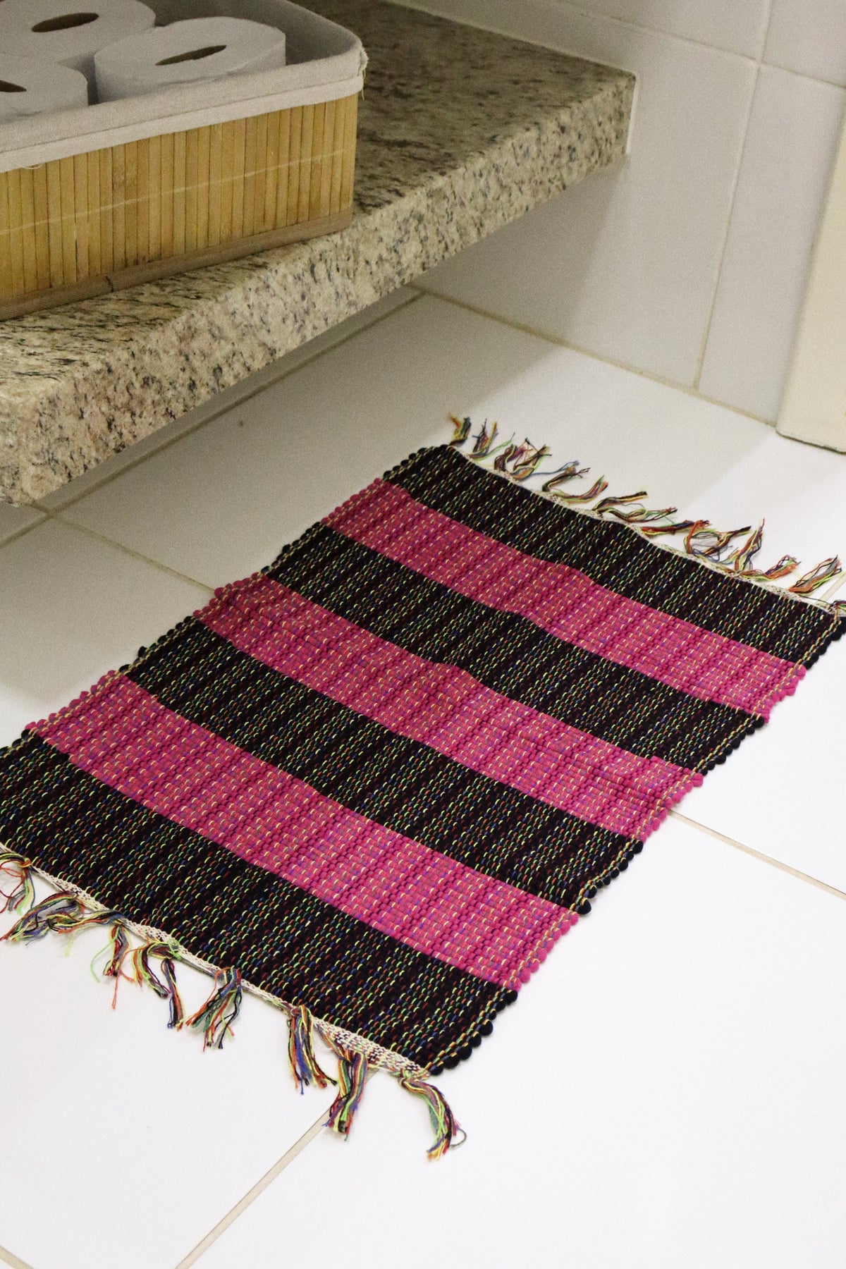 Kit 2 Peças de Lavabo Comum Preto e Rosa