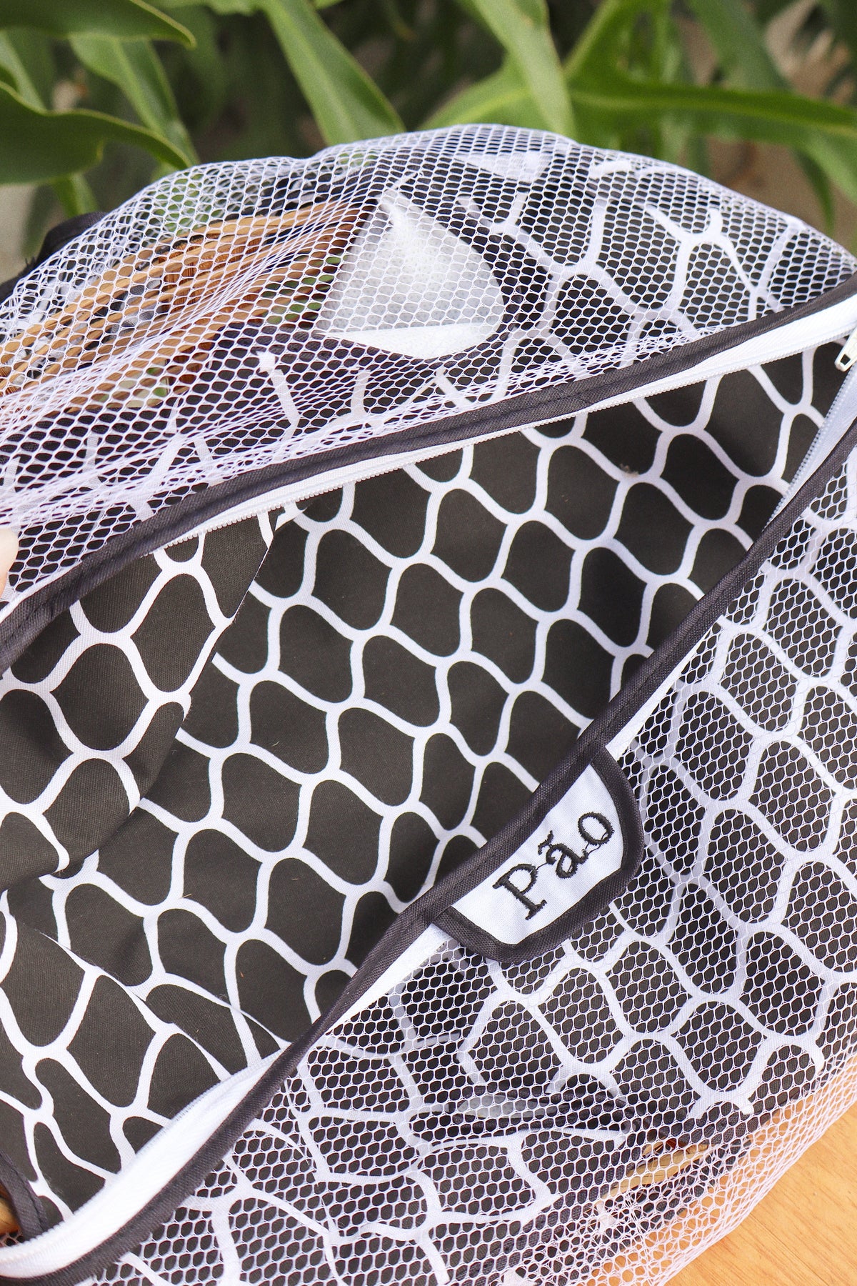 Cesta Porta Pão Bambu com Zíper Preta
